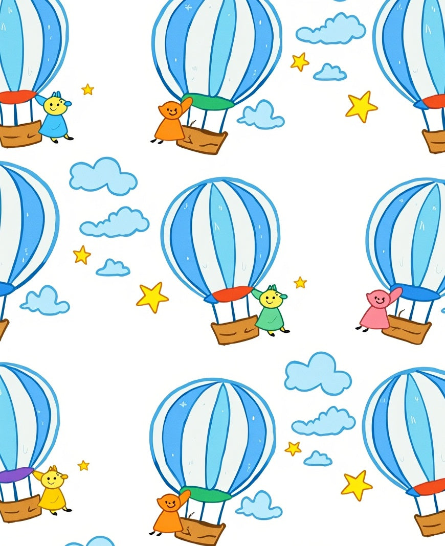Whimsical Hot Air Balloon Adventure Rug