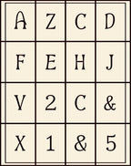 Geometric Alphabet Grid Rug
