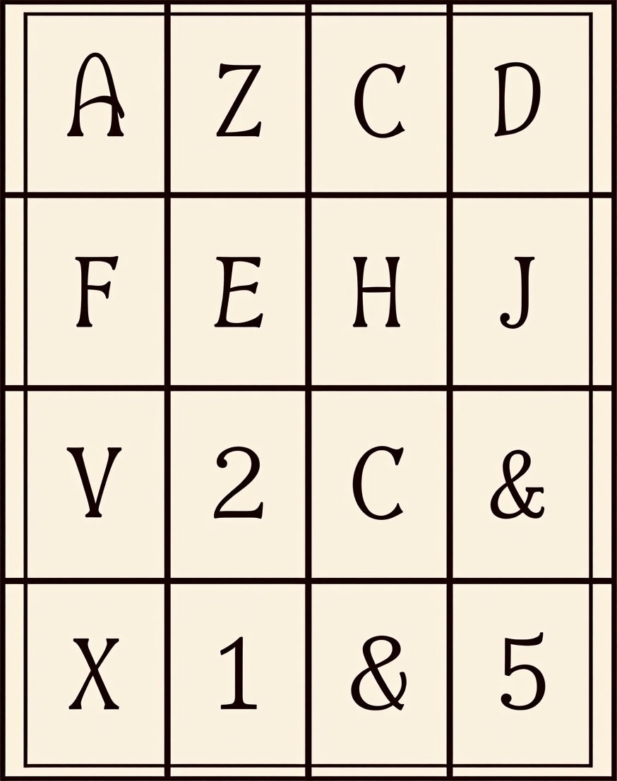 Geometric Alphabet Grid Rug