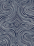 Deep Blue White Organic Swirl Rug