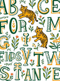 Orange Tiger Alphabet Botanical Accents Rug