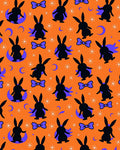 Orange Black Bunny Moon Bowtie Rug