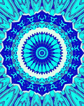Deep Blue Aqua Mandala Radiance Rug