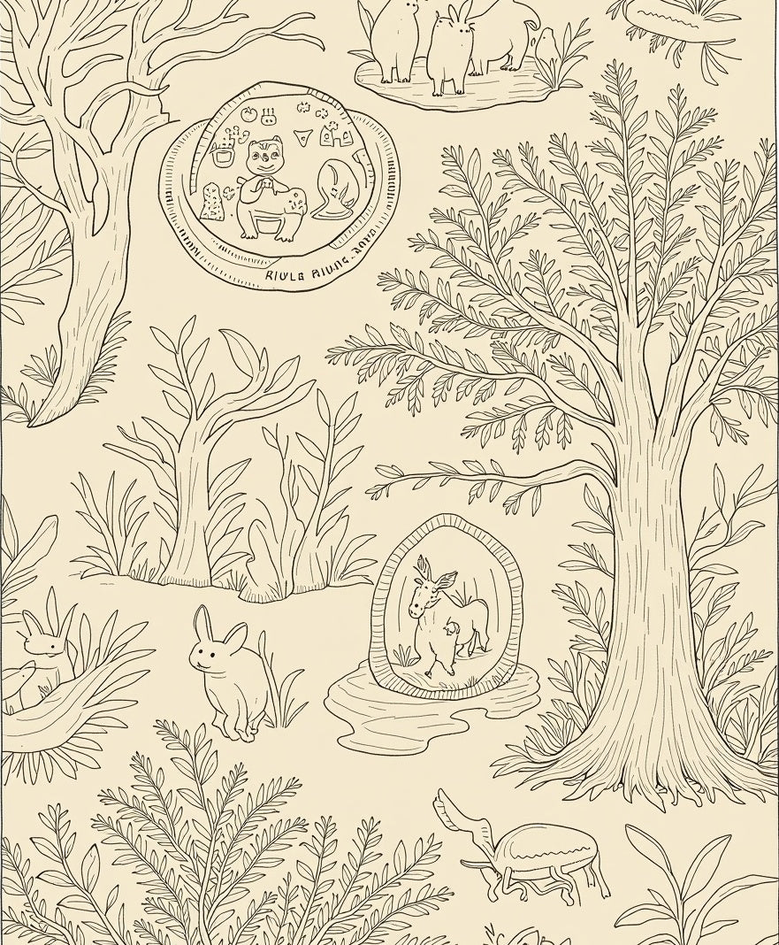 Whimsical Forest Woodland Creatures Rug