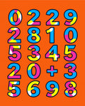 Bold Colorful Number Grid Rug