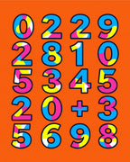 Bold Colorful Number Grid Rug