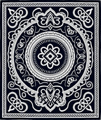 Dark Navy White Intricate Mandala Rug