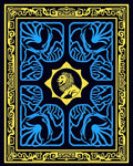 Royal Lion Yellow Blue Frame Rug