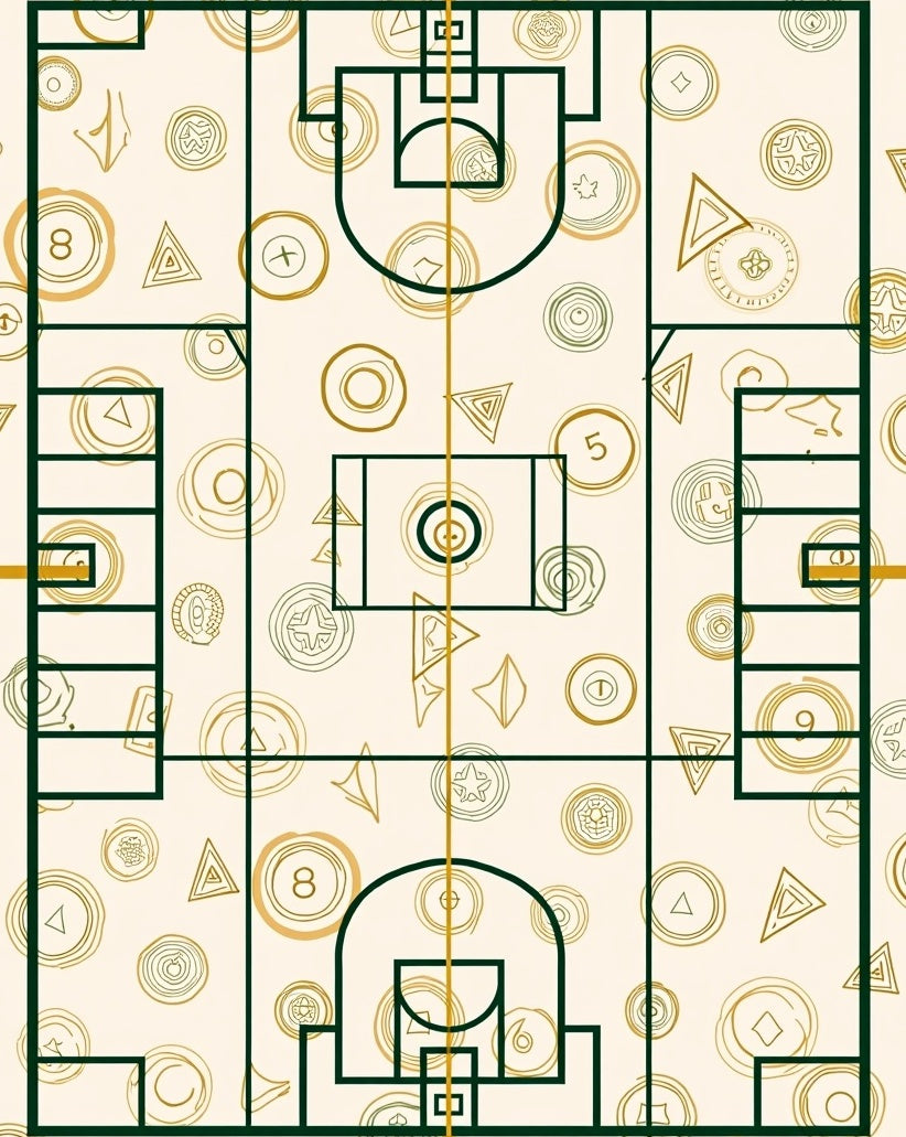 Cream Golden Court Symbols Rug