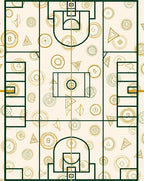 Cream Golden Court Symbols Rug
