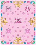 Pink Floral Medallion Corner Accents Rug