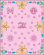 Pink Floral Medallion Corner Accents Rug