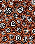 Bold Orange Black White Tribal Forms Rug