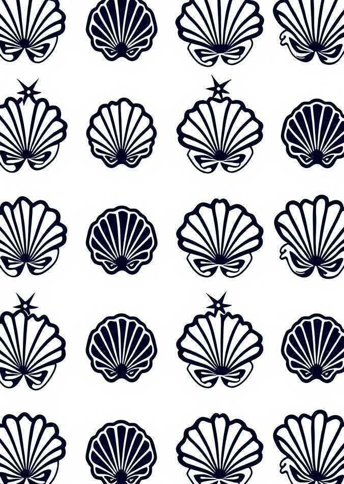 Navy Shell Collection Repeat Rug