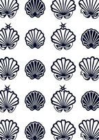 Navy Shell Collection Repeat Rug