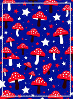 Red White Polka Dot Mushroom Stars Rug
