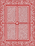 Classic Red Intricate Geometric Panel Rug