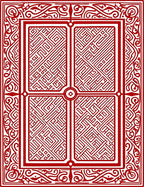 Classic Red Intricate Geometric Panel Rug