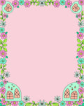 Whimsical Pink Teal Floral Archway Rug
