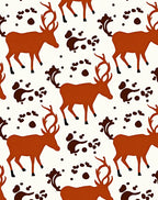 Rustic Orange Deer Splatter Rug