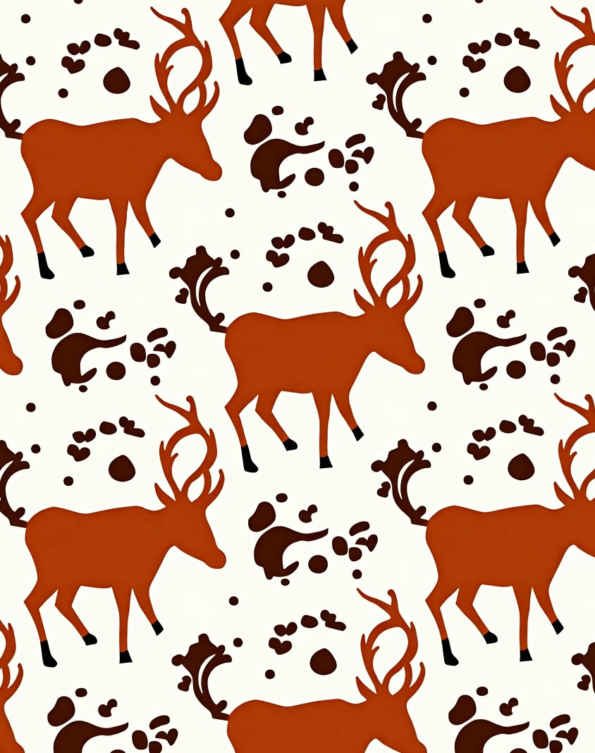 Rustic Orange Deer Splatter Rug