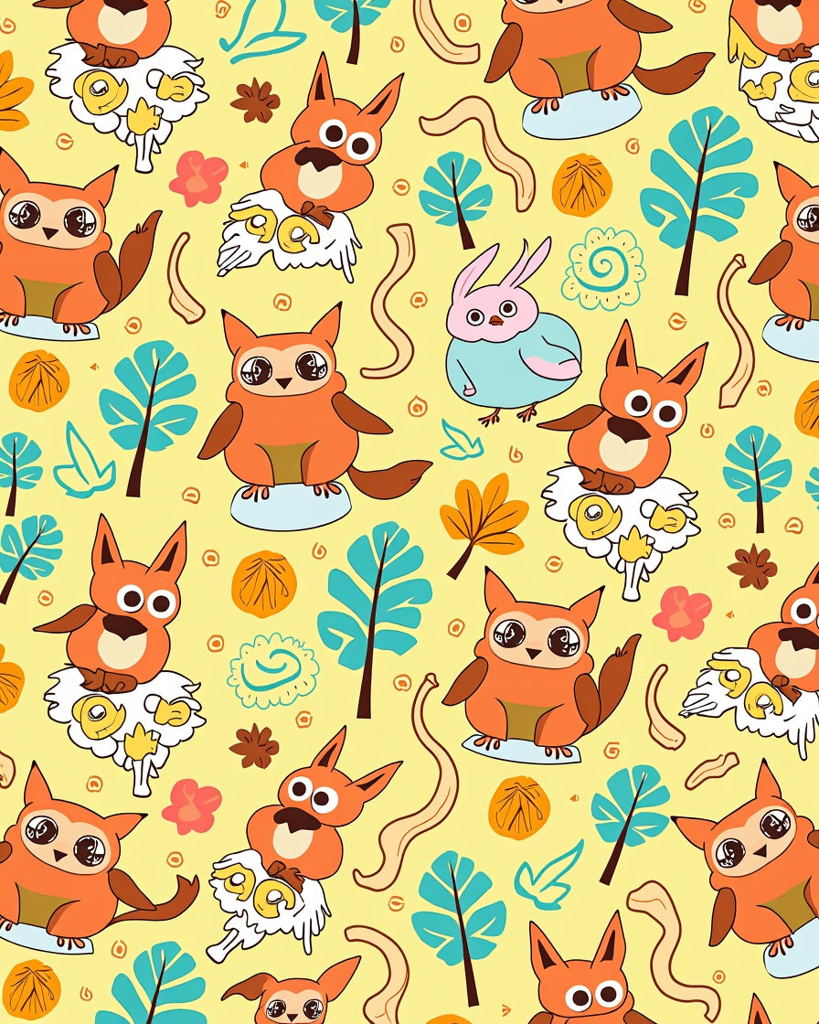 Whimsical Owl Forest Fun Rug