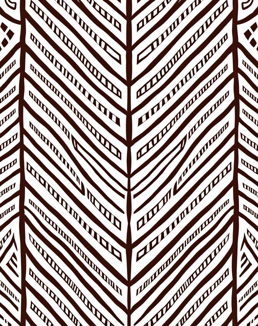Dark Brown Abstract Chevron Lines Rug