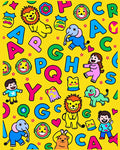 Whimsical Alphabet Animals Yellow Rug