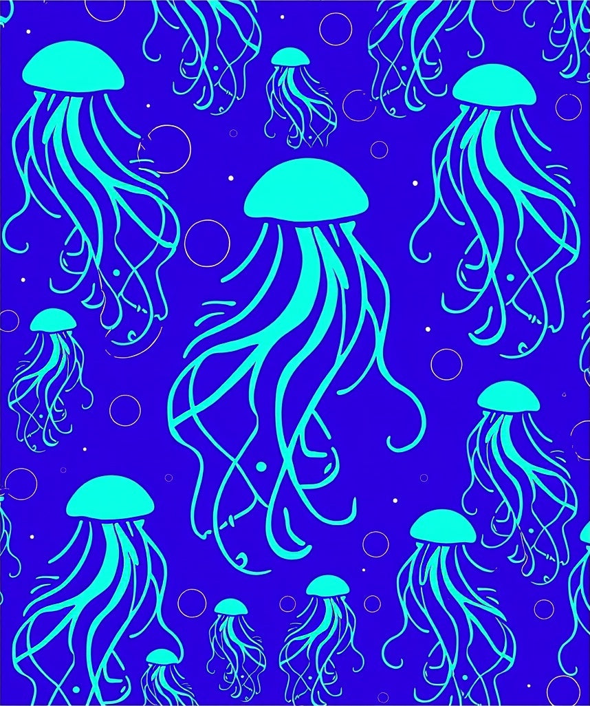 Aqua Jellyfish Ocean Repeats Rug