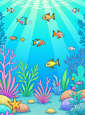 Vibrant Underwater Ocean Fish Life Rug