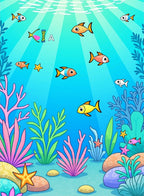 Vibrant Underwater Ocean Fish Life Rug