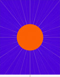 Vibrant Orange Sunburst Blue Rays Rug