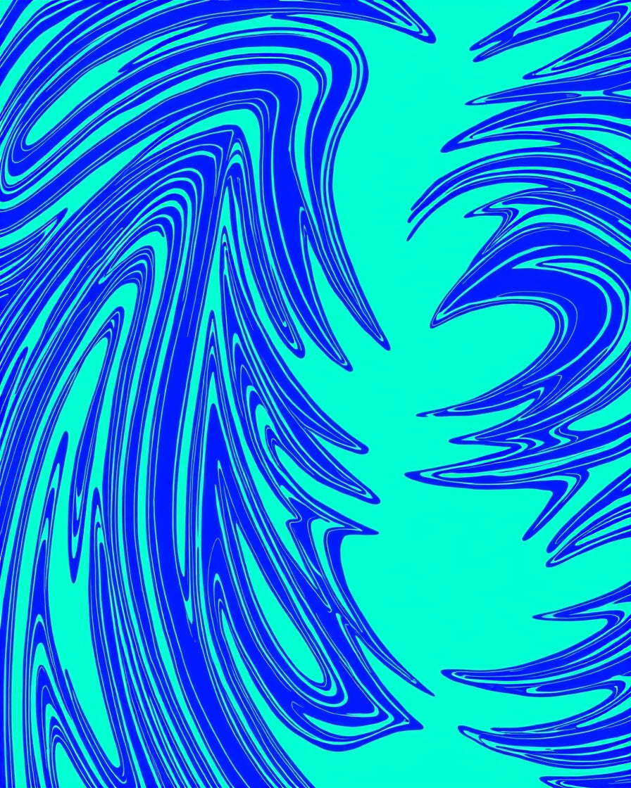 Electric Blue Flowing Wave Rug