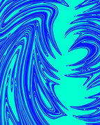 Electric Blue Flowing Wave Rug