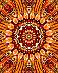 Vibrant Fire Mandala Reflection Rug