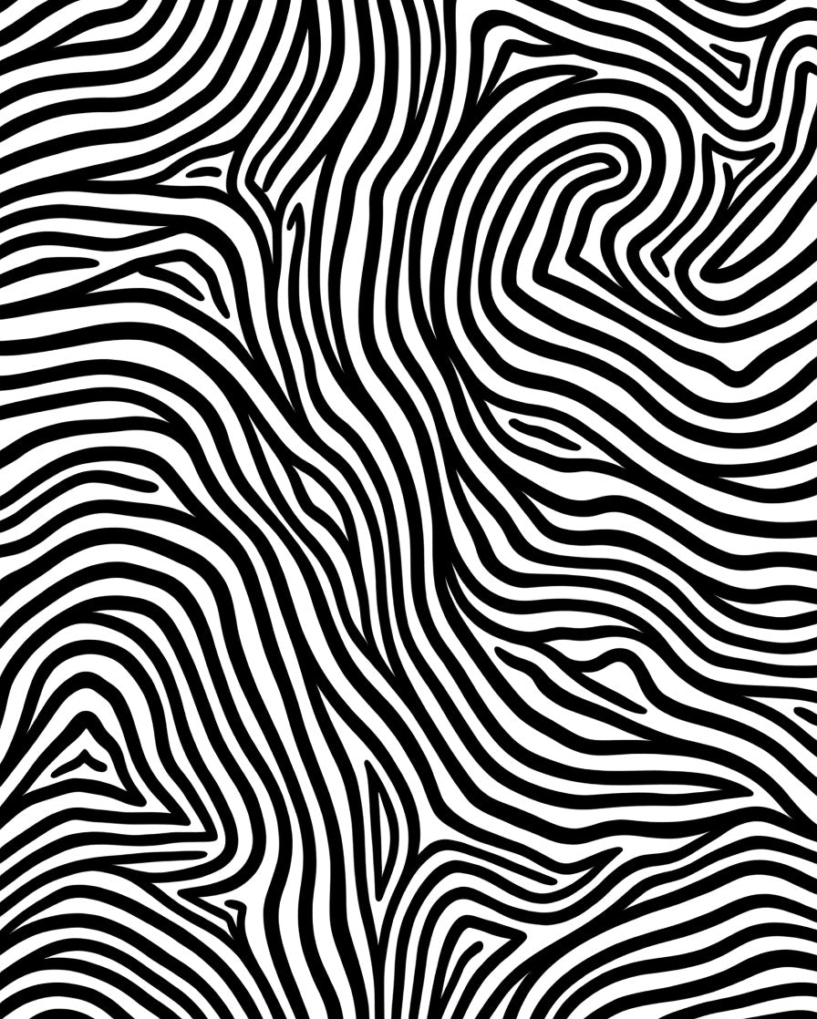 Abstract Wavy Black White Lines Rug