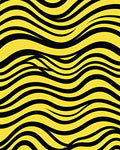 Bold Yellow Black Wavy Stripes Rug