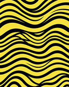 Bold Yellow Black Wavy Stripes Rug