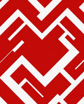 Crimson Abstract Angular Connection Rug