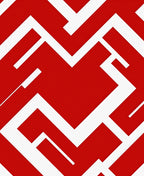 Crimson Abstract Angular Connection Rug