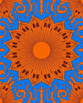 Vibrant Orange Petal Sunburst Medallion Rug