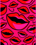 Vibrant Red Pink Bold Lips Rug
