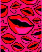 Vibrant Red Pink Bold Lips Rug