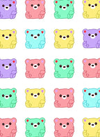 Cute Pastel Teddy Bear Repeating Rug