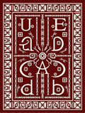 Rich Burgundy And Cream Calligraphic Rug