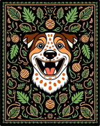 Joyful Dog Botanical Garden Rug