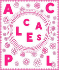 Hot Pink Daisy Alphabet Circle Rug