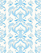 Light Blue Floral Damask Repeats Rug