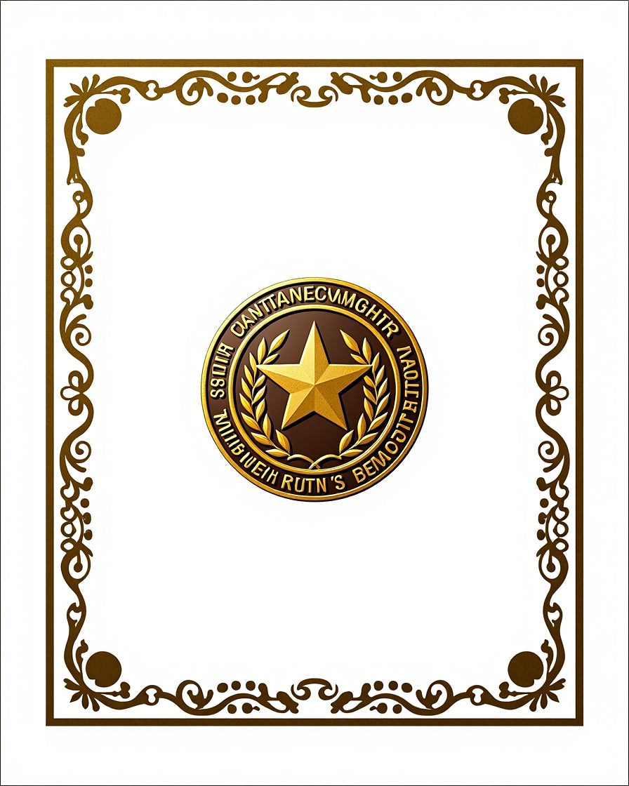 Ornate Gold Frame Star Medallion Rug