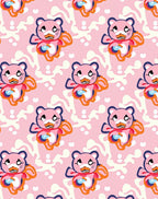 Pink Bear Rainbow Heart Whimsical Rug